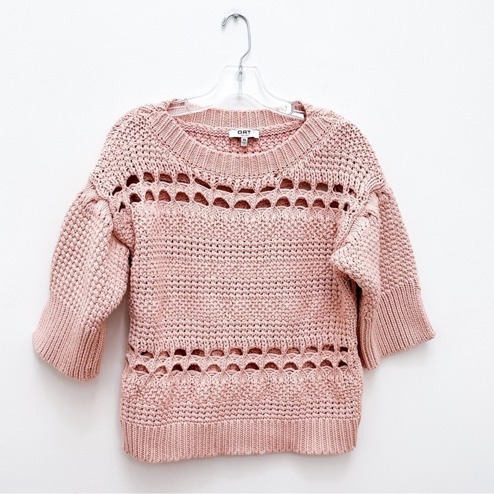 OAT Multi Weave 3/4 Sleeve‎ Sweater Top - Picture 3 of 8
